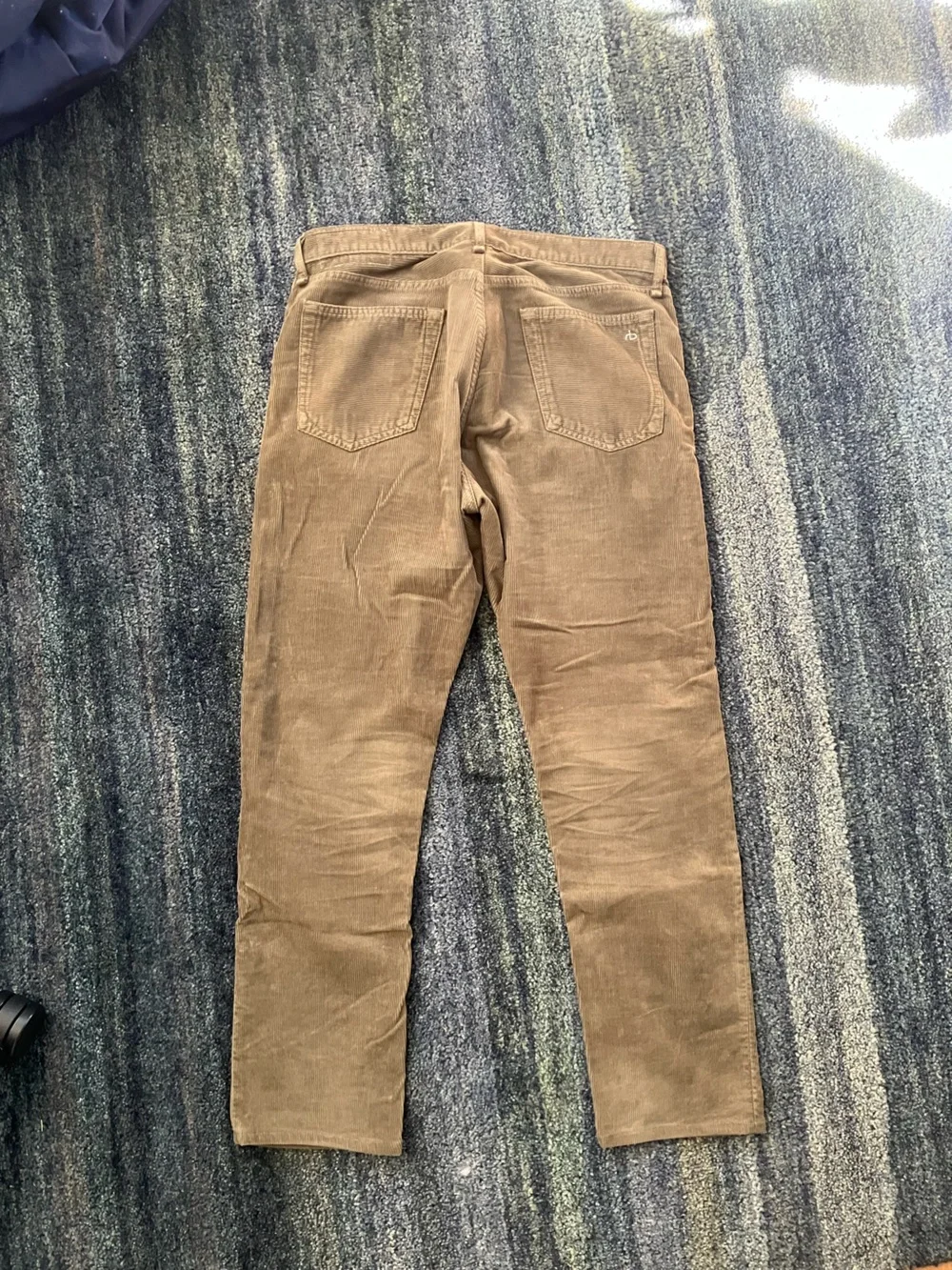 rag & bone slim corduroy pants in khaki